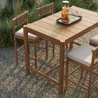 Modway Eleni 5-Piece Outdoor Patio Teak Wood Bar Set