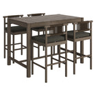 Modway Eleni 5-Piece Outdoor Patio Teak Wood Bar Set
