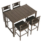 Modway Eleni 5-Piece Outdoor Patio Teak Wood Bar Set