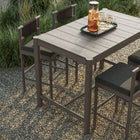 Modway Eleni 5-Piece Outdoor Patio Teak Wood Bar Set