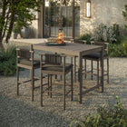 Modway Eleni 5-Piece Outdoor Patio Teak Wood Bar Set
