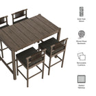 Modway Eleni 5-Piece Outdoor Patio Teak Wood Bar Set