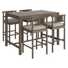 Modway Eleni 5-Piece Outdoor Patio Teak Wood Bar Set