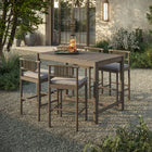 Modway Eleni 5-Piece Outdoor Patio Teak Wood Bar Set