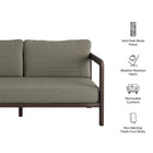 Modway Kona Outdoor Patio Teak Wood Loveseat