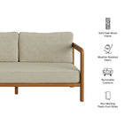 Modway Kona Outdoor Patio Teak Wood Loveseat