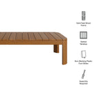 Modway Kona 47 Inch Outdoor Patio Teak Wood Coffee Table