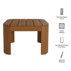 Modway Kona Outdoor Patio Teak Wood Side Table