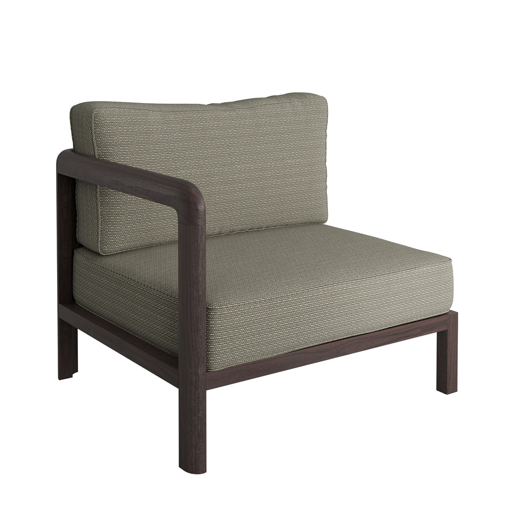 Modway Kona Outdoor Patio Teak Wood Left-Arm Facing Modular Armchair