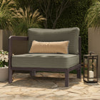 Modway Kona Outdoor Patio Teak Wood Left-Arm Facing Modular Armchair
