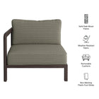 Modway Kona Outdoor Patio Teak Wood Left-Arm Facing Modular Armchair