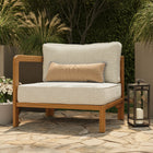 Modway Kona Outdoor Patio Teak Wood Left-Arm Facing Modular Armchair