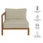 Modway Kona Outdoor Patio Teak Wood Left-Arm Facing Modular Armchair