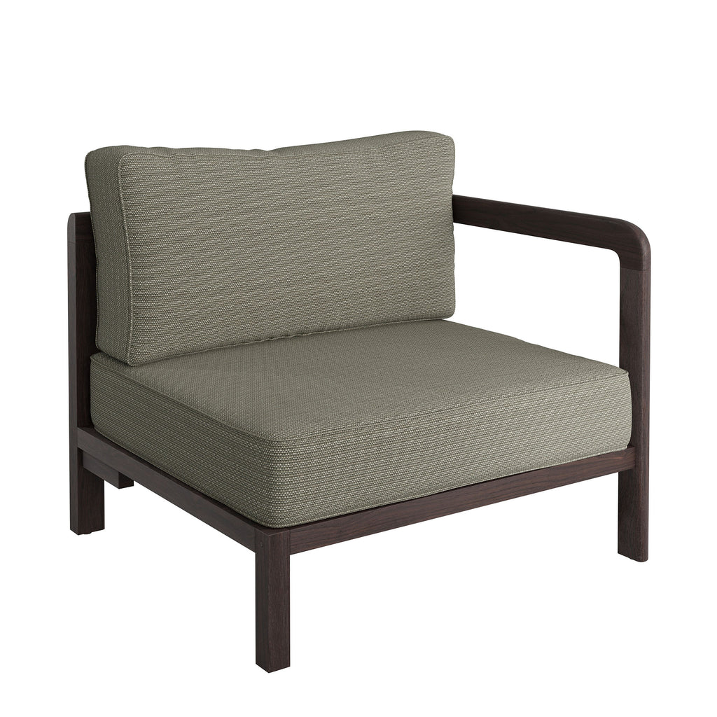 Modway Kona Outdoor Patio Teak Wood Right-Arm Facing Modular Armchair