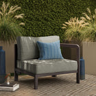 Modway Kona Outdoor Patio Teak Wood Right-Arm Facing Modular Armchair