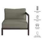 Modway Kona Outdoor Patio Teak Wood Right-Arm Facing Modular Armchair