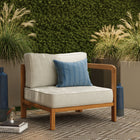 Modway Kona Outdoor Patio Teak Wood Right-Arm Facing Modular Armchair
