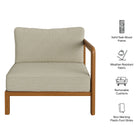 Modway Kona Outdoor Patio Teak Wood Right-Arm Facing Modular Armchair