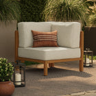 Modway Kona Outdoor Patio Teak Wood Corner Modular Chair