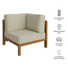 Modway Kona Outdoor Patio Teak Wood Corner Modular Chair