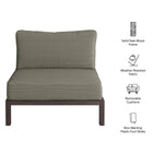 Modway Kona Outdoor Patio Teak Wood Armless Modular Chair