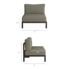 Modway Kona Outdoor Patio Teak Wood Armless Modular Chair