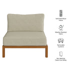 Modway Kona Outdoor Patio Teak Wood Armless Modular Chair