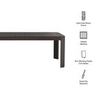 Modway Kona 87 Inch Outdoor Patio Teak Wood Dining Table