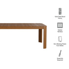 Modway Kona 87 Inch Outdoor Patio Teak Wood Dining Table