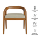 Modway Kona Outdoor Patio Teak Wood Barrel Dining Chair