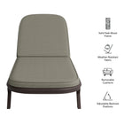 Modway Kona Outdoor Patio Teak Wood Chaise Lounge Chair