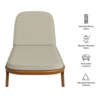 Modway Kona Outdoor Patio Teak Wood Chaise Lounge Chair