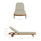 Modway Kona Outdoor Patio Teak Wood Chaise Lounge Chair