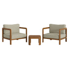 Modway Kona 3-Piece Outdoor Patio Teak Wood Furniture Set