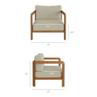 Modway Kona 4-Piece Outdoor Patio Teak Wood Furniture Set