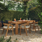 Modway Kona 7-Piece Outdoor Patio Teak Wood Dining Set
