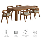 Modway Kona 7-Piece Outdoor Patio Teak Wood Dining Set