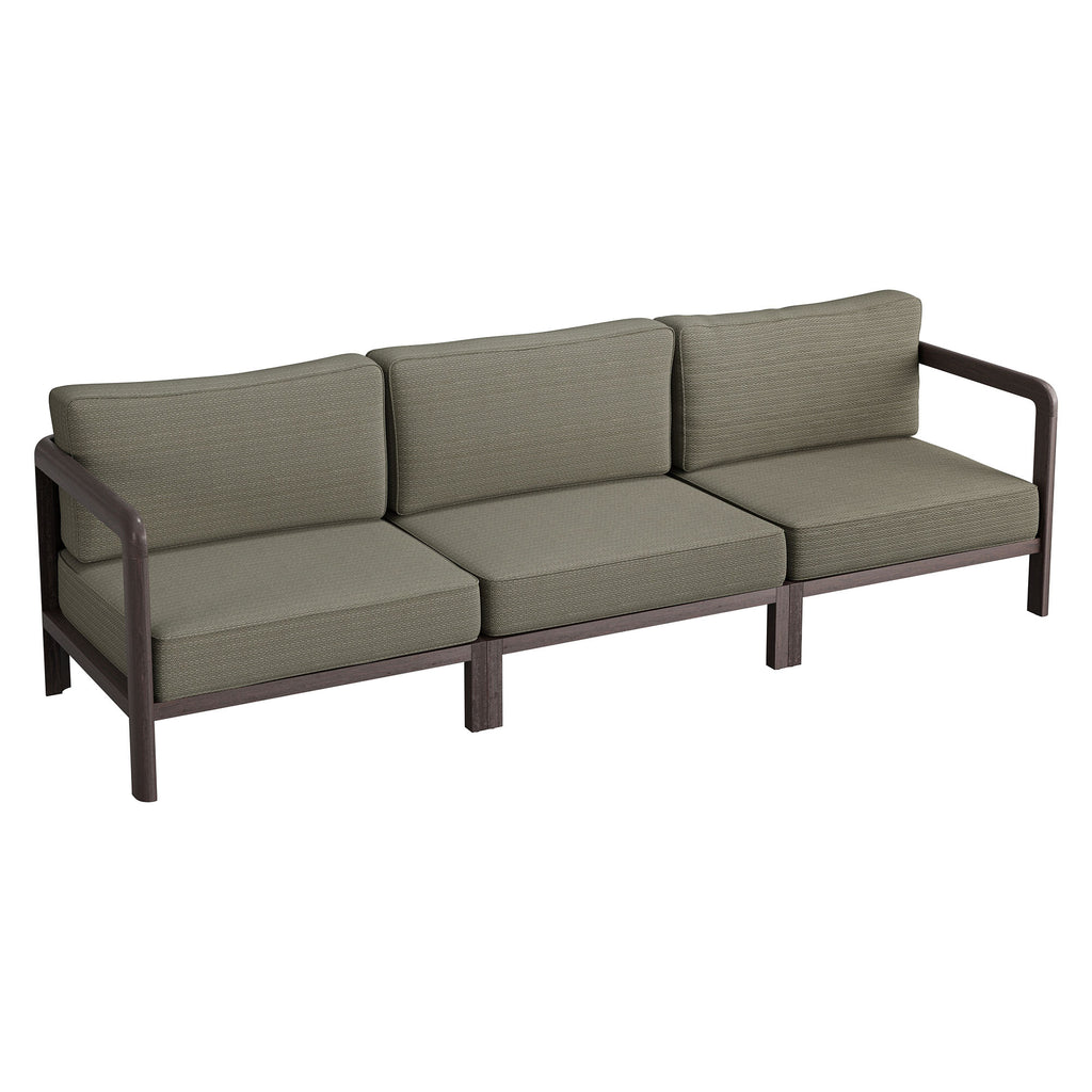 Modway Kona 3-Piece Outdoor Patio Teak Wood Modular Sofa Set