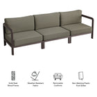 Modway Kona 3-Piece Outdoor Patio Teak Wood Modular Sofa Set