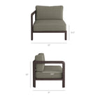 Modway Kona 3-Piece Outdoor Patio Teak Wood Modular Sofa Set