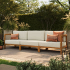 Modway Kona 3-Piece Outdoor Patio Teak Wood Modular Sofa Set