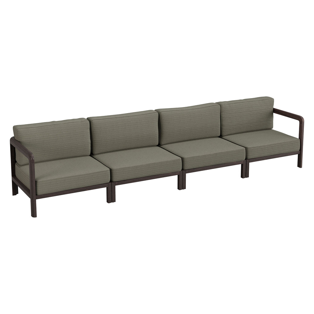 Modway Kona 4-Piece Outdoor Patio Teak Wood Modular Sofa Set