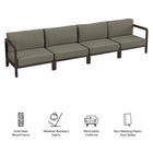 Modway Kona 4-Piece Outdoor Patio Teak Wood Modular Sofa Set