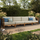 Modway Kona 4-Piece Outdoor Patio Teak Wood Modular Sofa Set