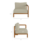 Modway Kona 4-Piece Outdoor Patio Teak Wood Modular Sofa Set