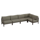 Modway Kona L-Shaped Outdoor Patio Teak Wood Modular Sofa