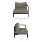 Modway Kona L-Shaped Outdoor Patio Teak Wood Modular Sofa