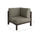 Modway Kona L-Shaped Outdoor Patio Teak Wood Modular Sofa