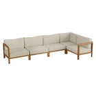 Modway Kona L-Shaped Outdoor Patio Teak Wood Modular Sofa