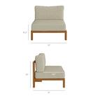 Modway Kona L-Shaped Outdoor Patio Teak Wood Modular Sofa